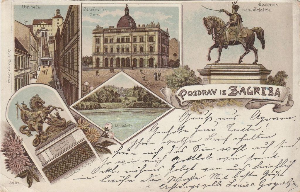 Razglednica Zagreb oko 1900. godine